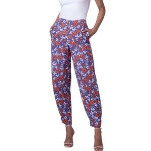 Etcetera Cabana Pants Harem Style Side Pockets Pull On Parachute Women's 12